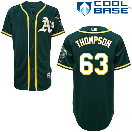 Taylor Thompson #63 mlb Jersey-Oakland Athletics Women's Authentic Alternate Green Cool Base Baseball Jersey